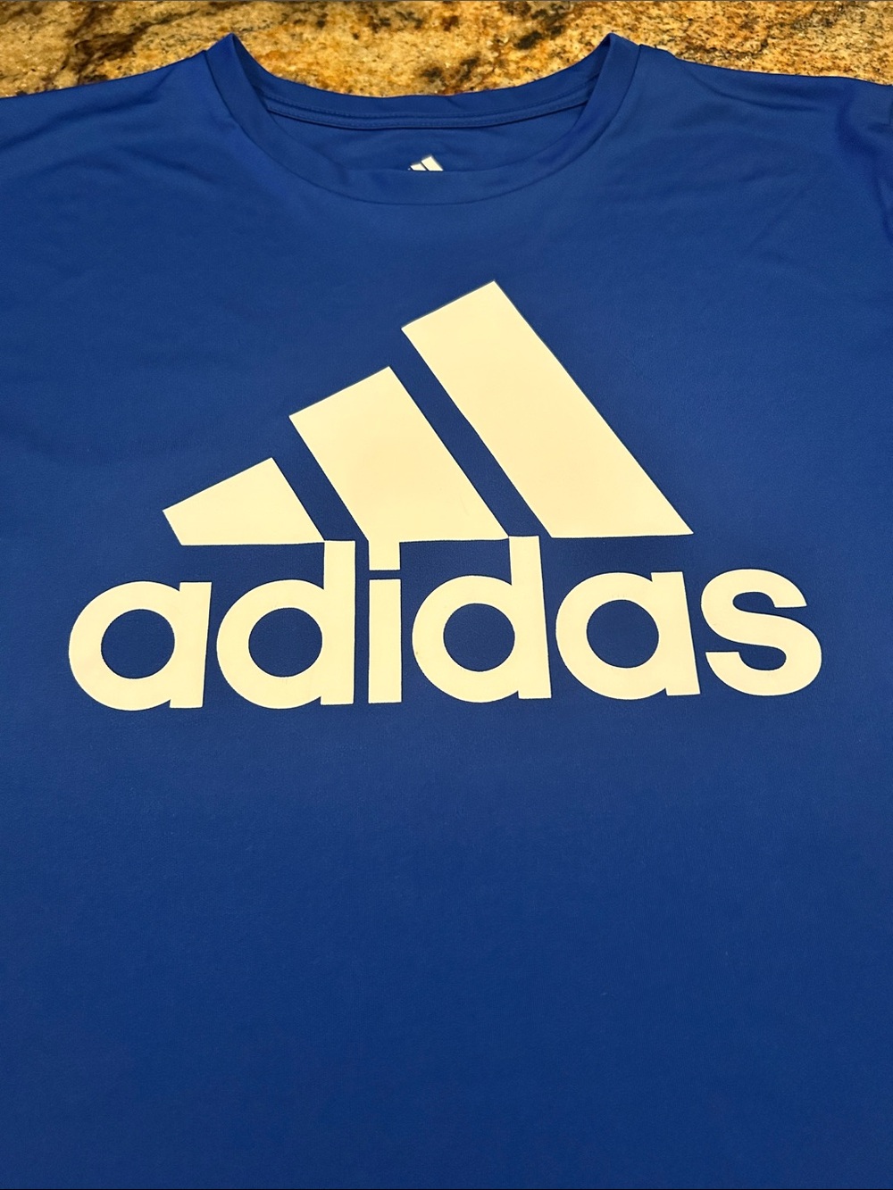 adidas Blue Short Sleeve Tee with White Logo